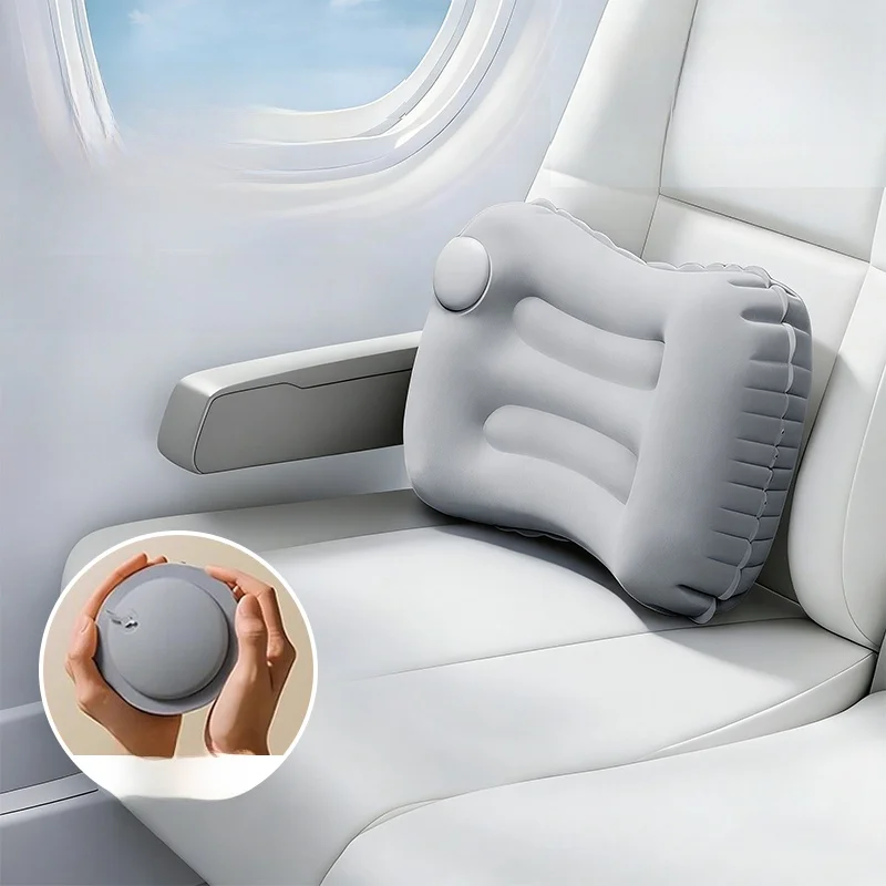 휴대용 여행용 풍선 요추 베개 항공기 고속철도 낮잠용 등받이 베개 편안한 수면..