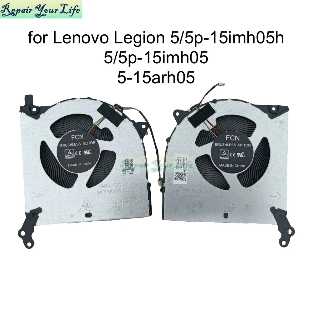 Вентилятор охлаждения ЦП для Lenovo Legion 5-15IMH05 5P-15IMH05H 82AW 5-15ARH05 82B5 81Y6, радиатор охлаждения ноутбука 5F10S13917 FM9H FM9J