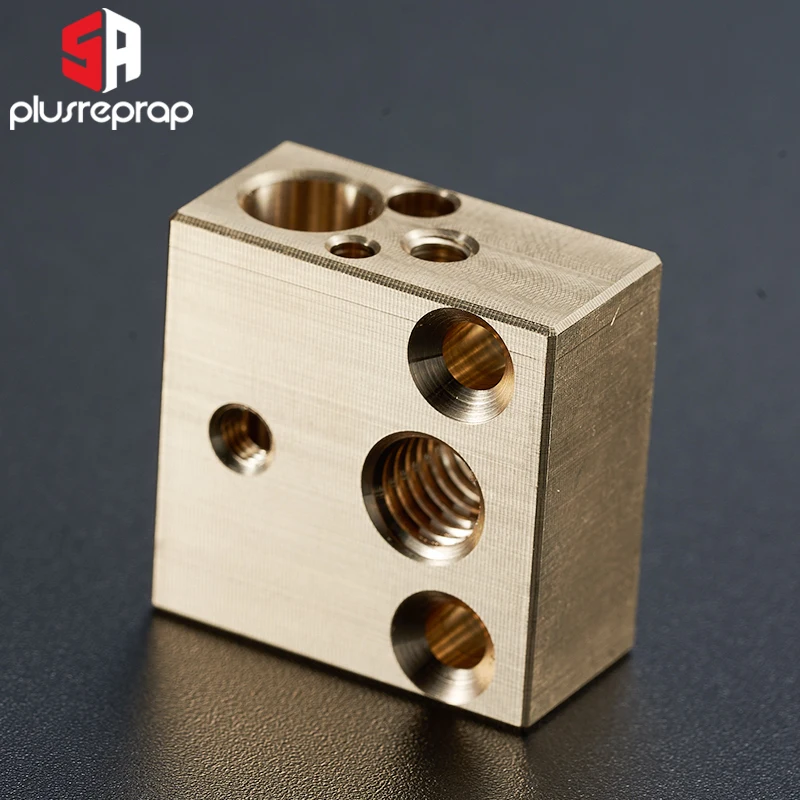 CR10 Brass Heated Block for Ender 3 Cr10 Ender3 V2 3D Printer Extruder Hotend Mk8 Nozzles compatible with PT100/PT1000 sensor