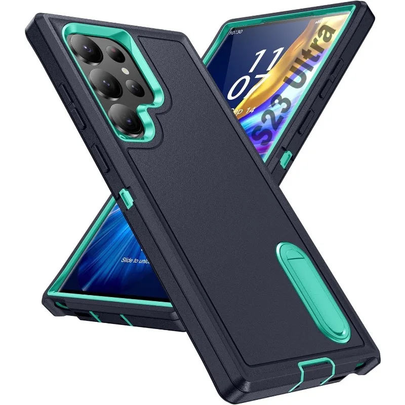 Military Grade Dual-Stand Shockproof Matte Phone Cover