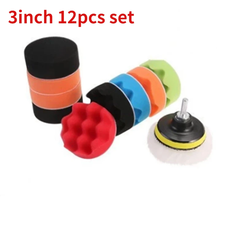 Car Wheel Sponge Polisher Disc Set for Drill Buffer Polishing Waxing Removes Scratches Buffing Cleaner 3/4inch Auto Gadget best car polish Other Maintenance Products