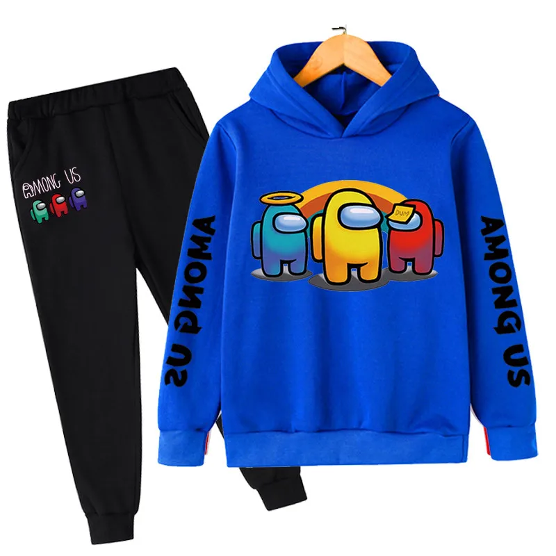 Kids Imposter Among Us Pullover Hoodie and Sweatpants Suit for Boys Girls 2 Piece Outfit Sweatshirt Set 