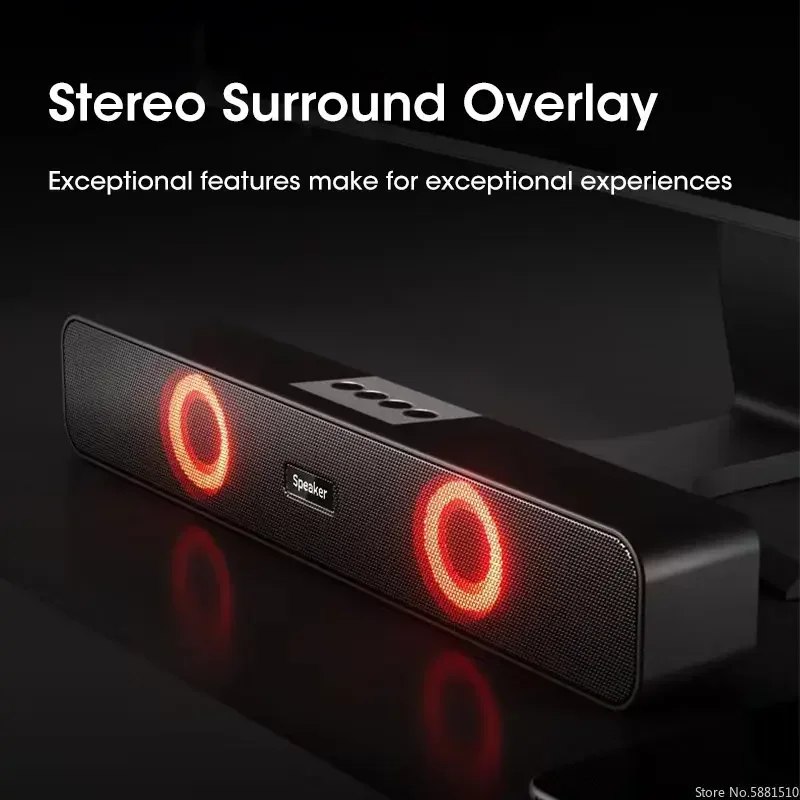 Computer Audio Bluetooth 5.1 Speaker 4D Surround Sound TV 360&deg; Stereo Surround Notebook USB Multimedia Home Portable Operation