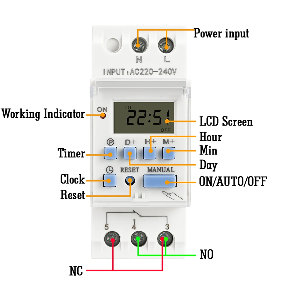 Timer Digitale Programmabile Settimanale 220V - 16 Programmi ON/OFF Per Luci Ed Elettrodomestici - Foto 2