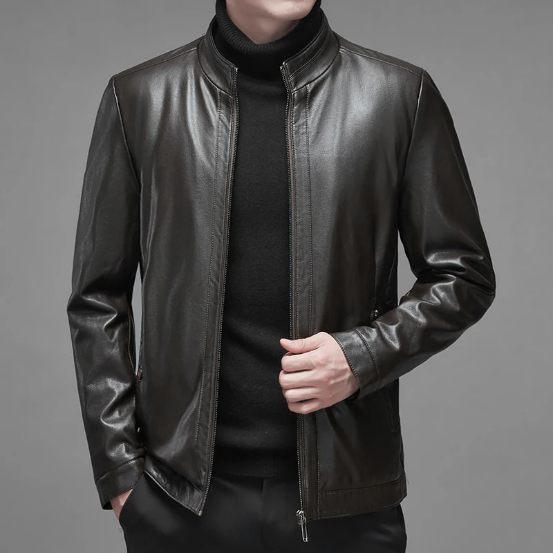 

Autumn and winter warm PU leather jacket men's plush long-sleeved artificial leather men's clothing kurtki deri ceket erkek