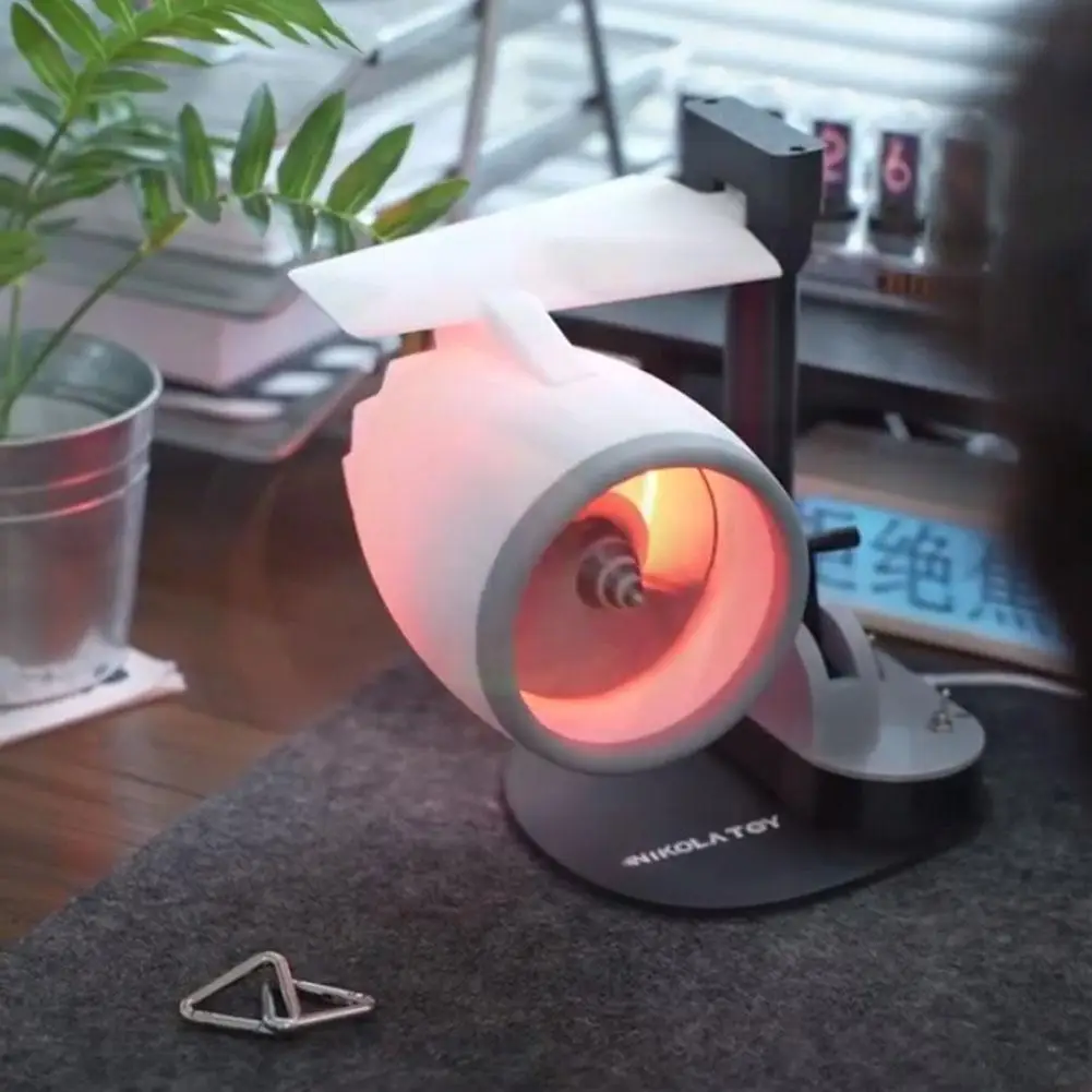 Creative Turbofan Desktop USB Fan Turbofan Engine Shape 3D Printing Engine Model Type-C Charging