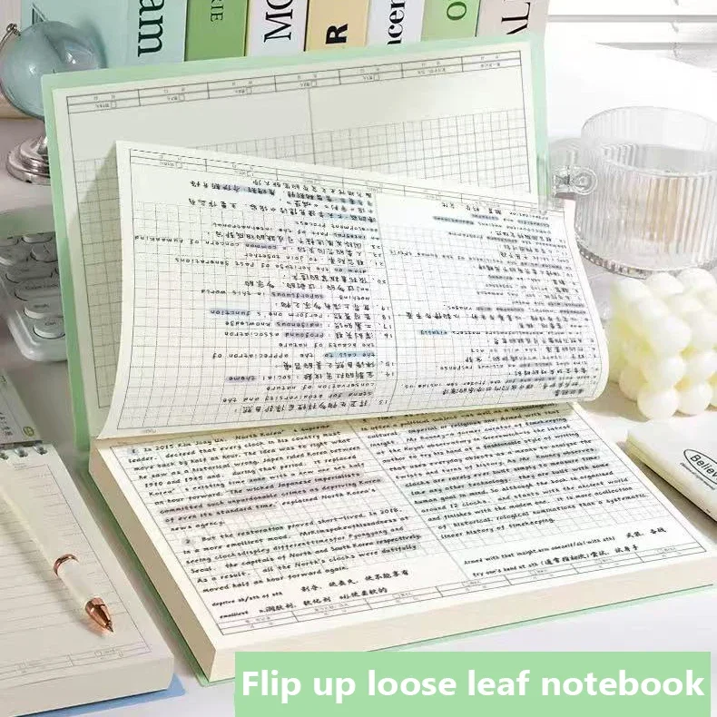 Loose-leaf Journal B5 Stationery 60 Sheets/120 Pages Diary Sketchbook Notepad Notebooks Office School Supplies - 2