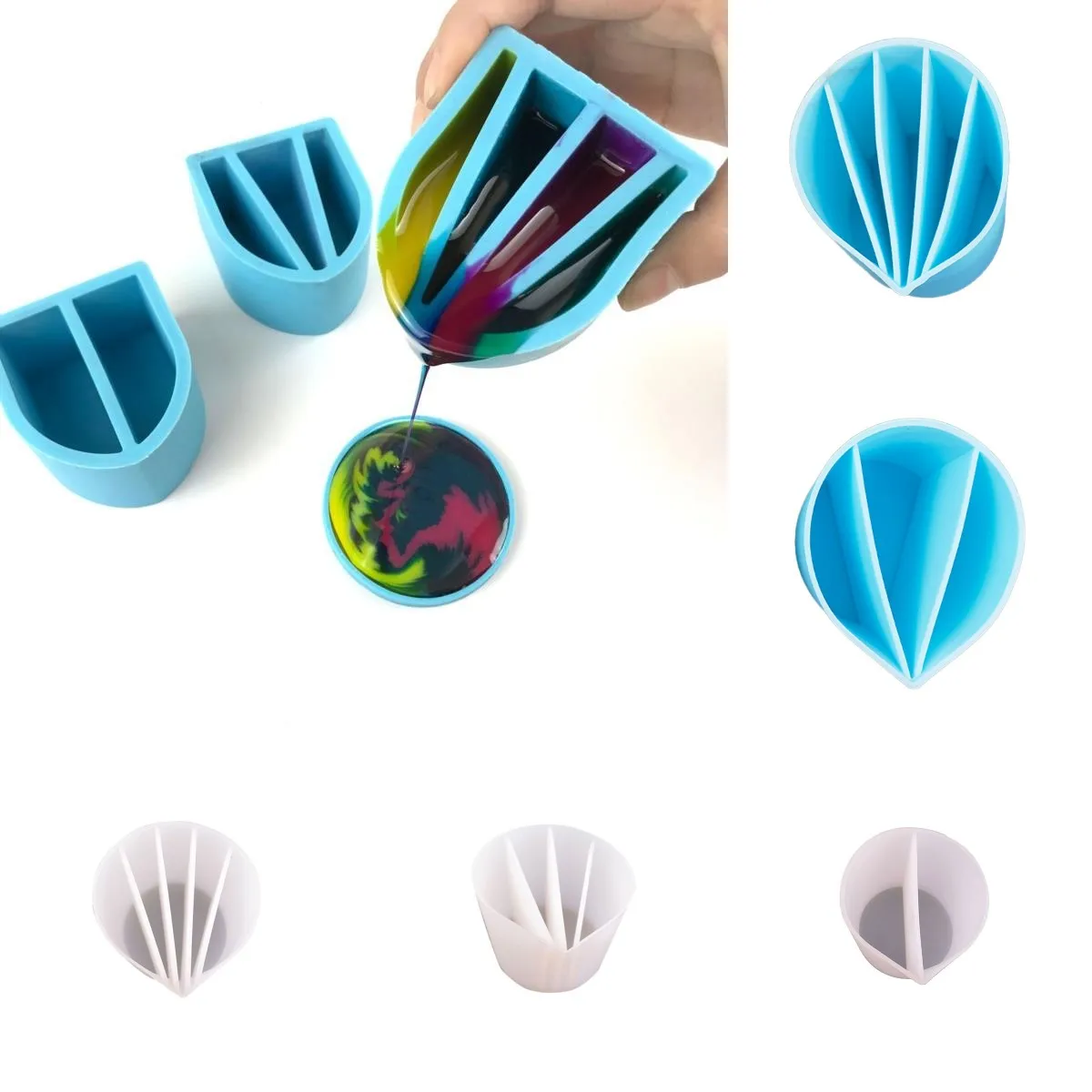 

1-12pcs DIY Silicone Resin Mixing Cup Distribution Cup DIY UV Resin Color Mixing Cup Liquid Resin Measuring Cups Making Jewelry