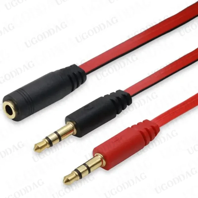 3.5mm AUX 1 Male to 2 Female Spliter Wire 3.5 Jack Audio Splitter Cable Headphone Earphone Speaker Stereo AUX Adapter Cord RT