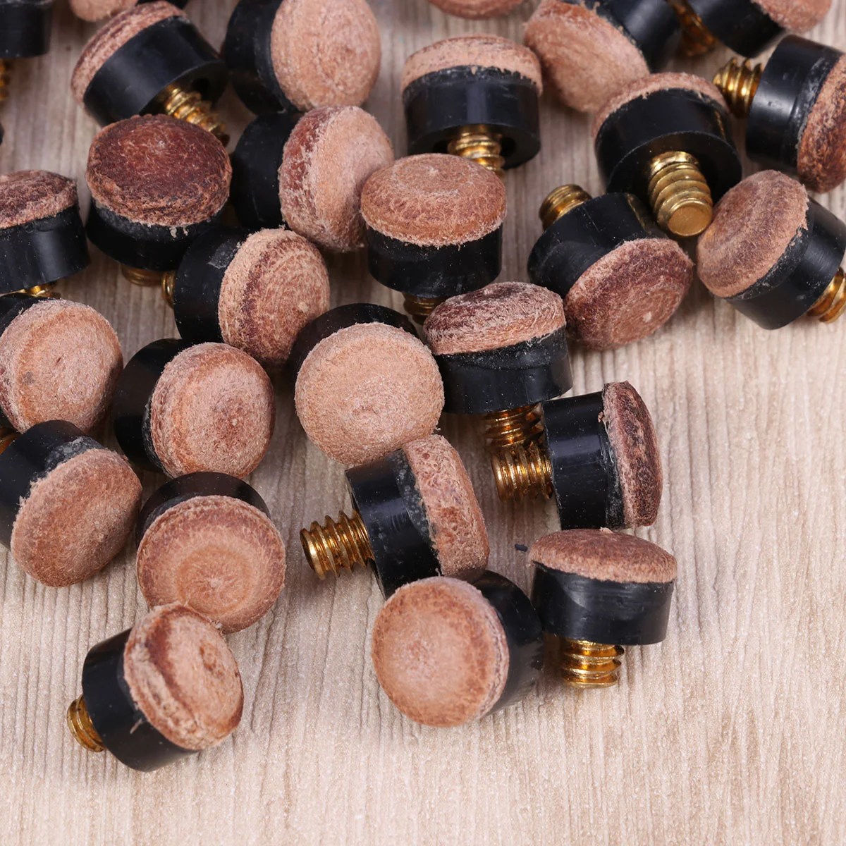 40pcs American Style Billiard Cue Ferrules and Tips Billiard Replacement Screw-on Tips with Pool Cue Stick Ferrules Hard Tip
