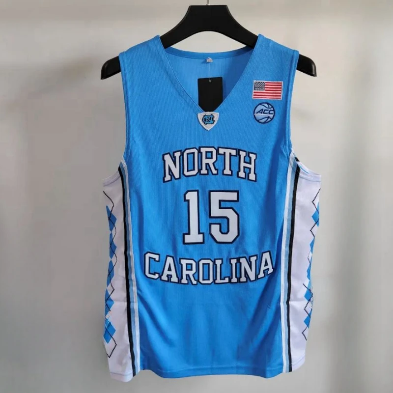 

Basketball Jerseys Men Oversize 15 Carter North Carolina Embroidery Sewing Breathable Sport High Street Hip Hop Sportswear