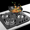 Gas Stove Cooktop Hob Panel Built In Gas Stove Tempered Glass Surface Stove Cooker LPG/NG Countertop Electronic Ignition Cast Ir 3