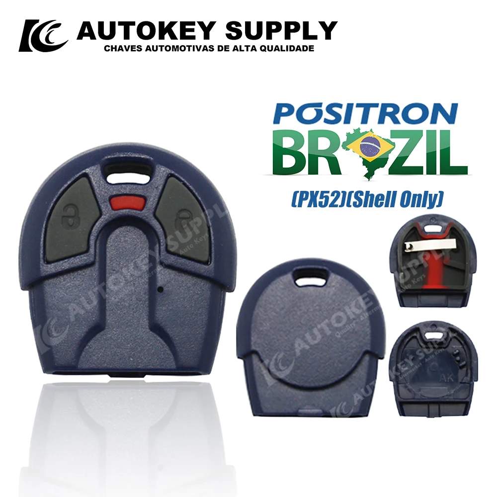AutokeySupply AKBPS117 / AKBPS118 Brazil Positron Flex (PX52) 2 Buttons shell red with hold For Fiat car key shell key shell