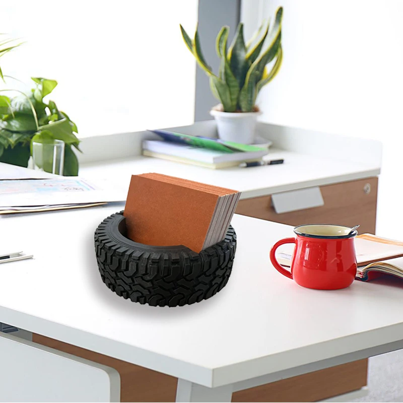 Tire Shape Business Card Holder Organizer Durable Cards Display Stand Gift Family