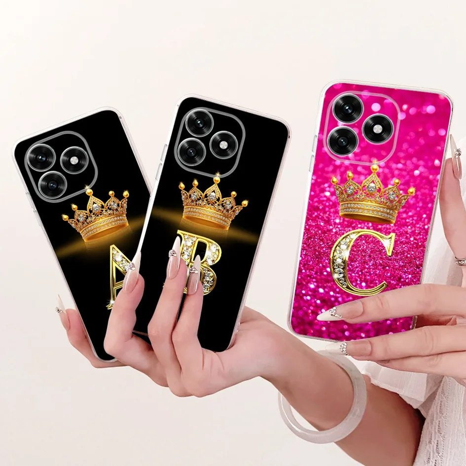 Luxury Crown Letters Soft Slim Silicone Phone Cover - Elegant Silicone Bumper Case