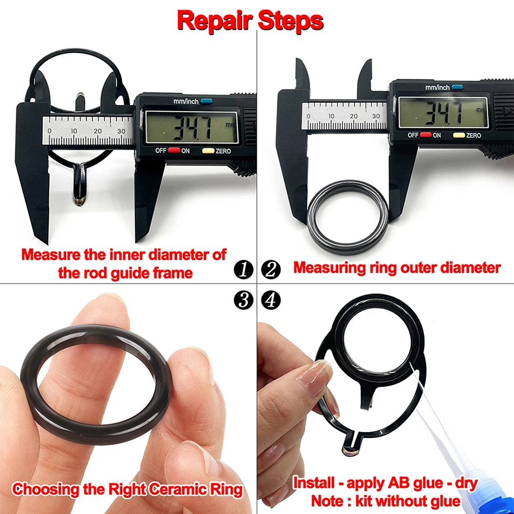 40pcs Round Connector Rig Ring Portable Round O Rings Wear Resistant Rod Repair Replacement Kit Fishing Tackle Accessories