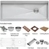 Silver kitchen sink 45-inch Workstation Ledge Kitchen Sink Undermount 16 Gauge Stainless Steel kitchen  sink  stainless 4