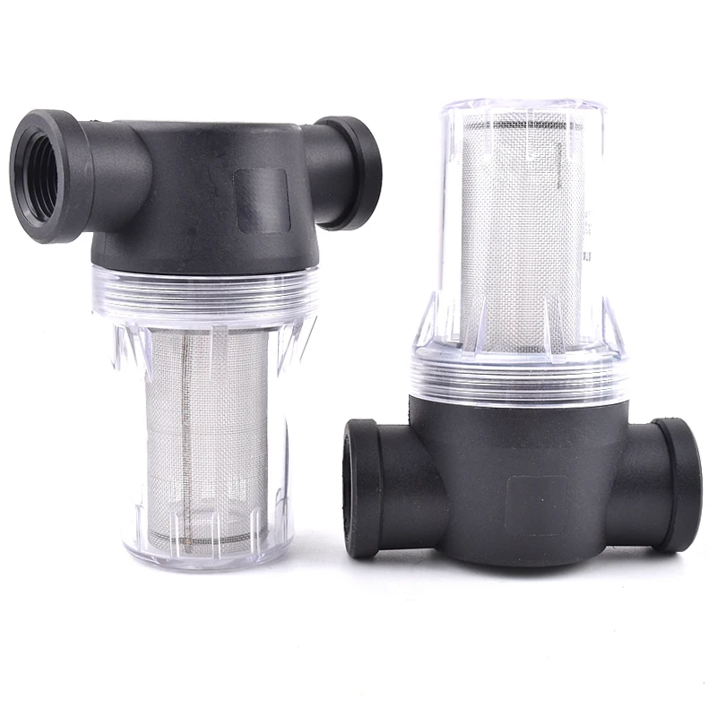Filtro Per Pompa Acqua Universale 1/2" E 3/4" - Irrigazione Giardino Con Corpo In Nylon E Rete Inox - Facile Da Pulire