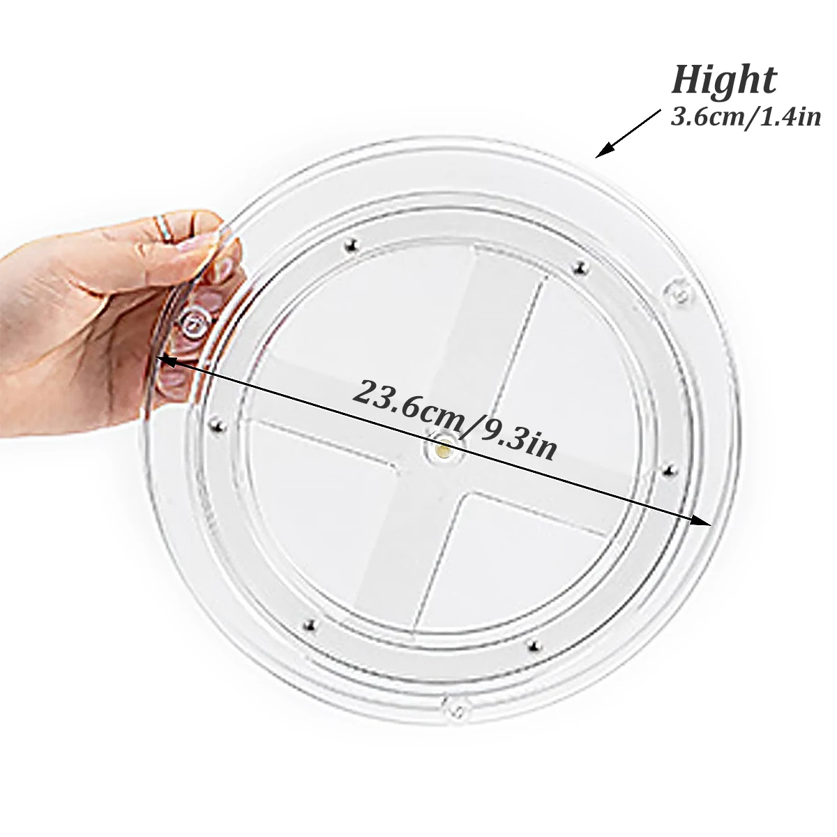 1-10Pcs Clear Turntable Storage Tray Multifunctional Spice Rack Cosmetic Storage Tray Cabinet Refrigerator Kitchen Rack