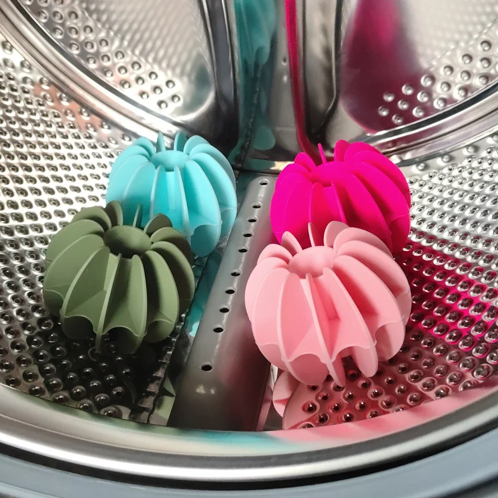 4CPS Laundry Ball Reusable Silicone Clothes Hair Cleaning Tools Pet Hair Remover Washing Machine Cat Hair Catcher Laundry Ball 4
