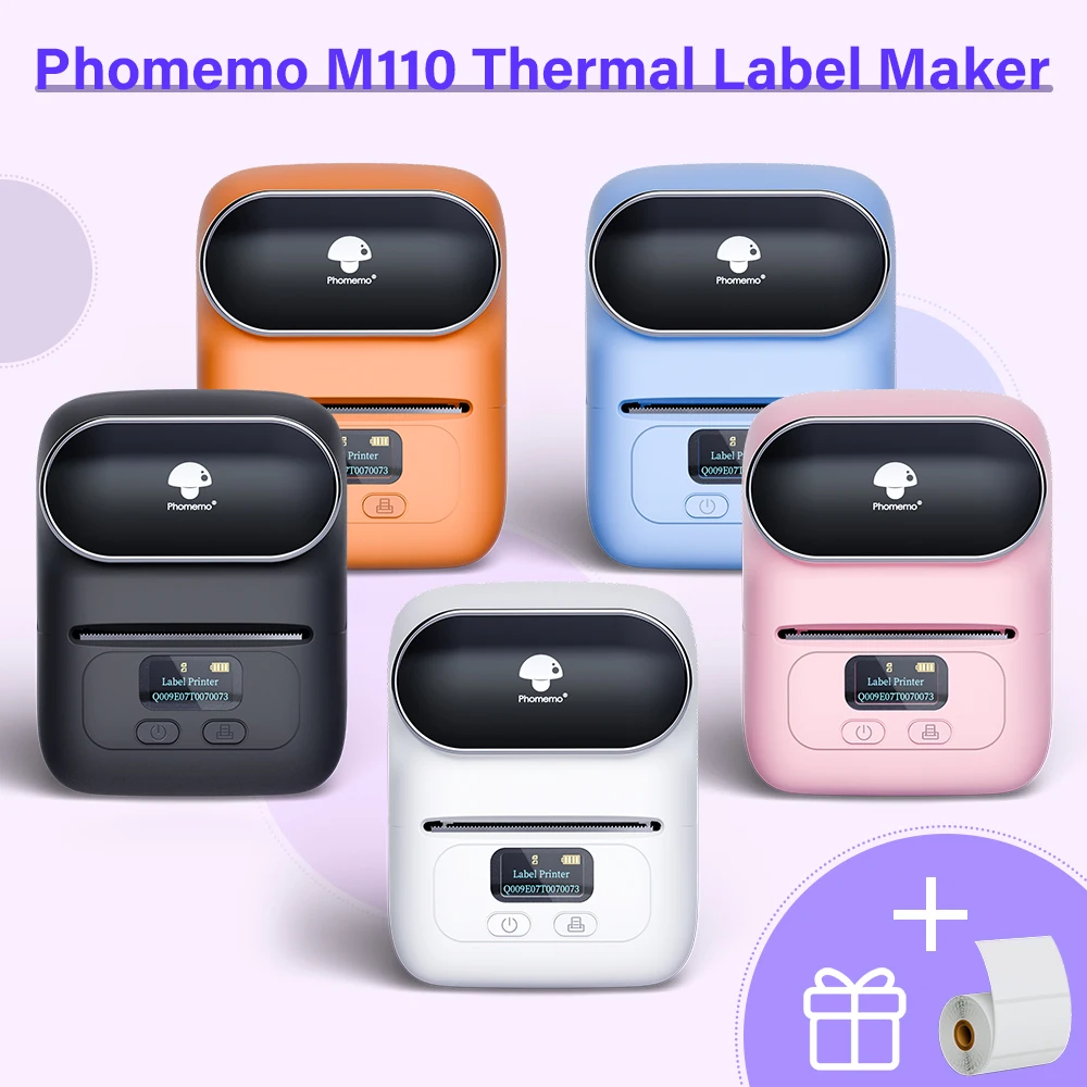 

Phomemo M110 Label Makers Portable Bluetooth Thermal Label Maker Printer for Barcode Wireless Portable Sticker Printer for DIY