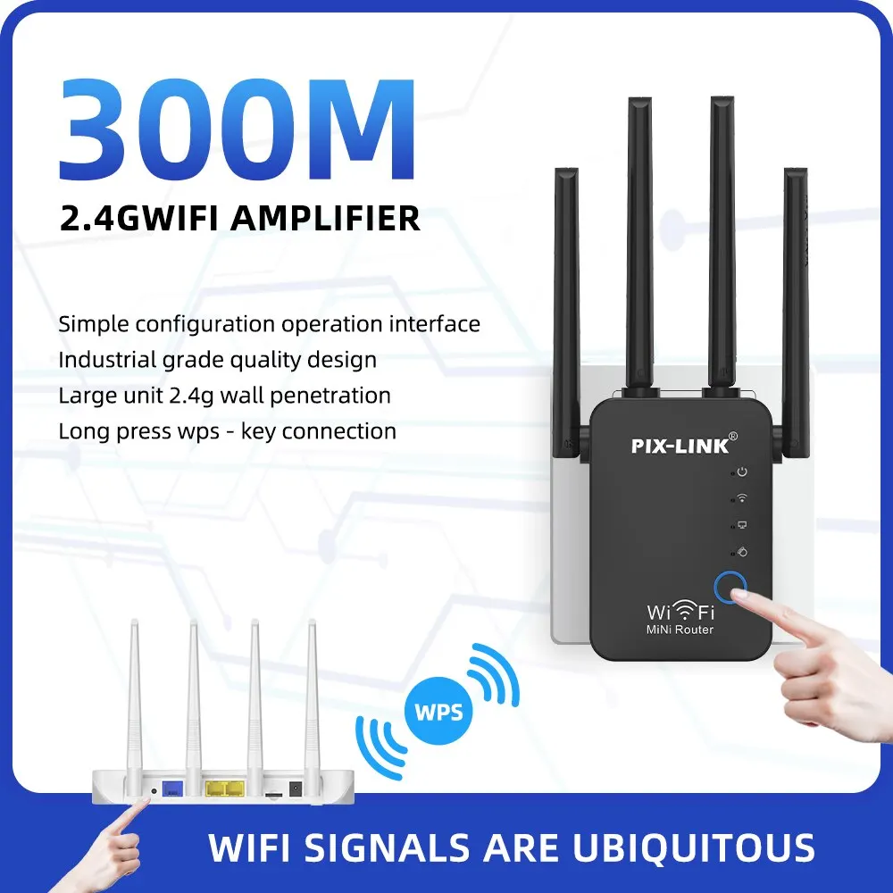 Pix Link Router Extensor Wifi PIX-LINK WR16Q Wifi Repeater 300Mbps