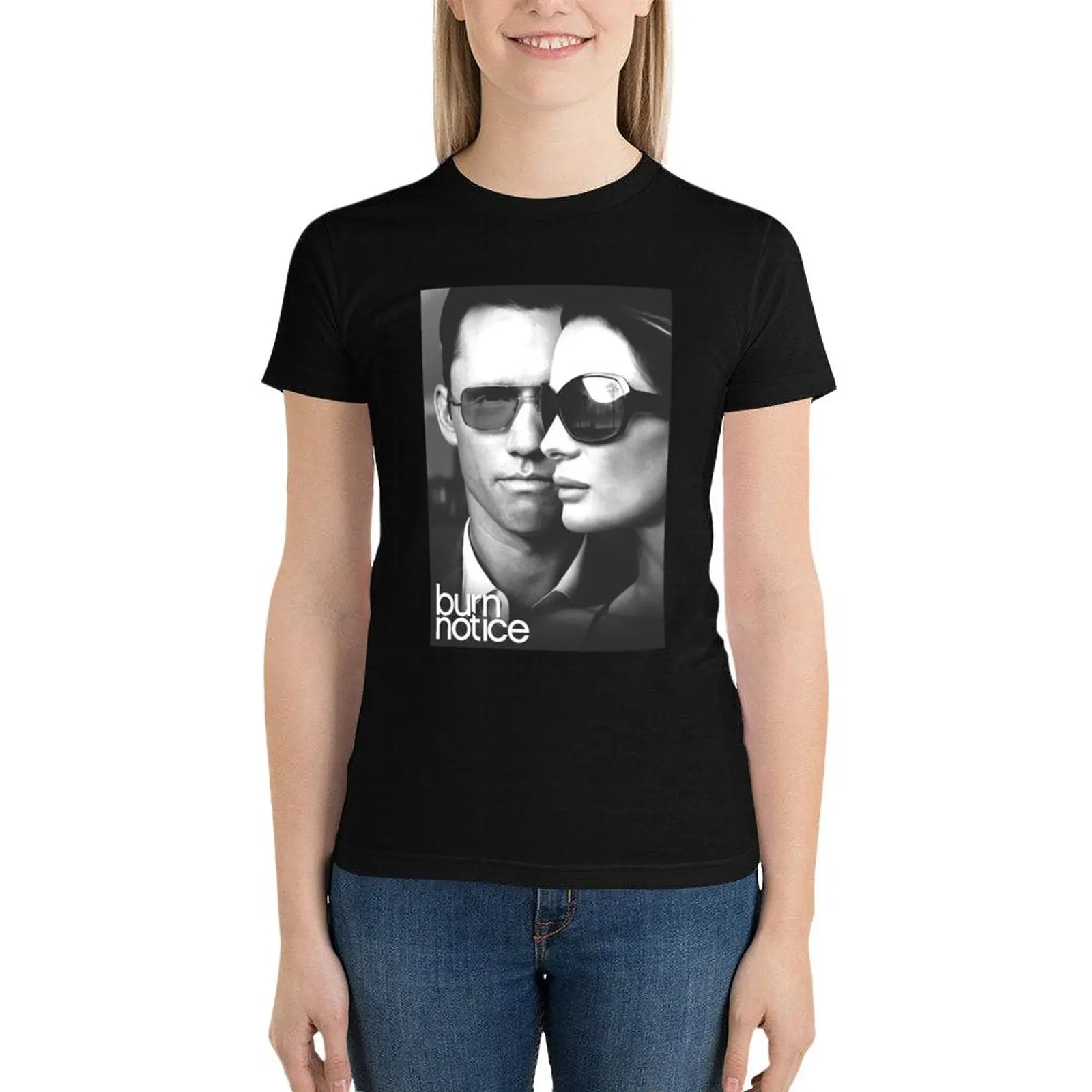 

Burn Notice T-Shirt summer top summer tops Blouse Aesthetic clothing tight shirts for Women
