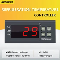 Contrôleur de Température STC-8080A+ Numérique pour Chambre Froide Réfrigérateur avec Dégivrage Automatique Refroidissement Écran LED Thermostat Intelligent 1