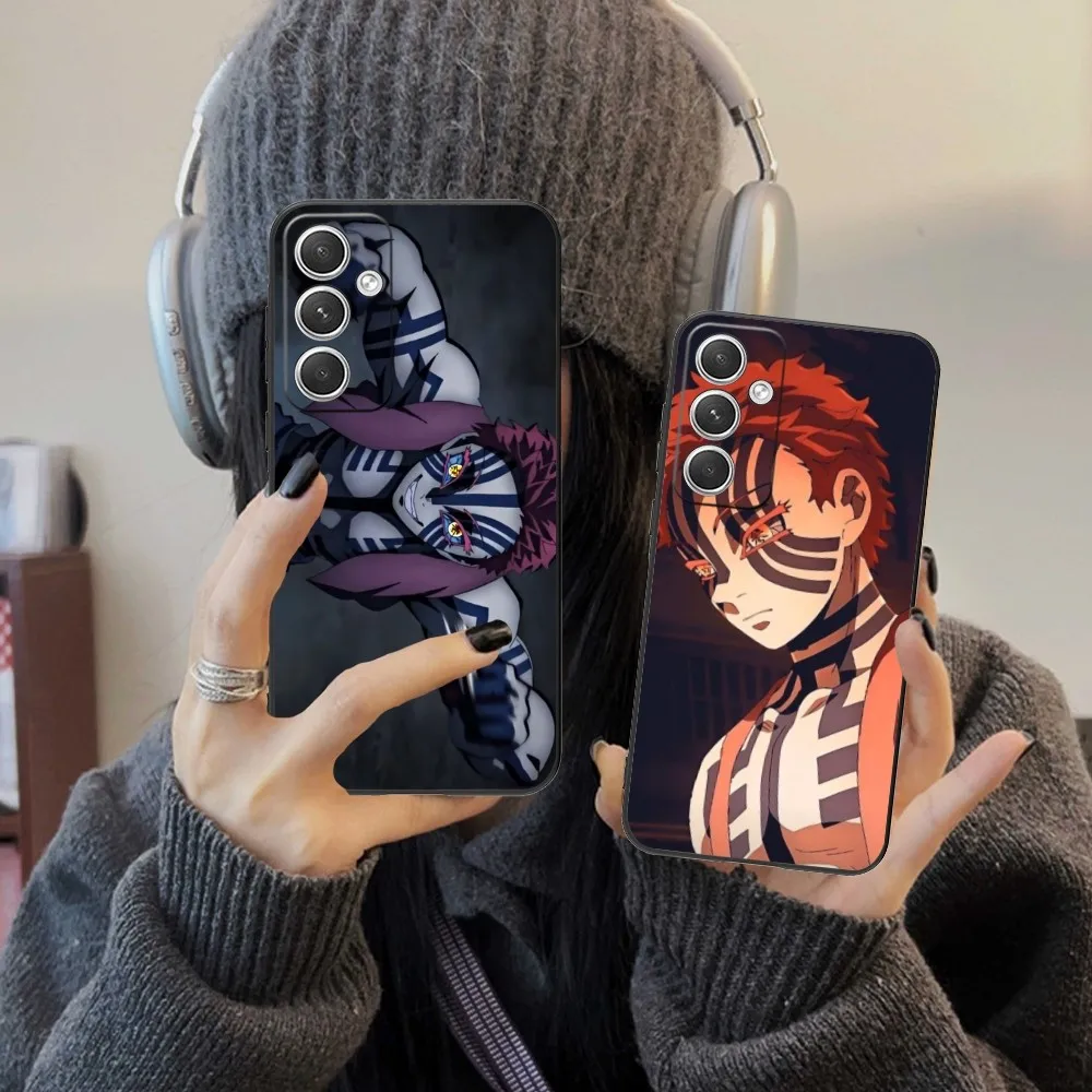 Demon Slayer Akaza Mobile Phone Case For Samsung Galaxy S24 S23 S22 S21 S20 S10 S9 Plus Fe Ultra Lite Black Phone Cover Funda
