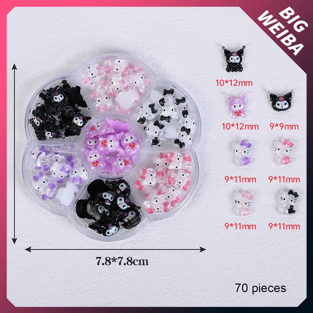 Breloques à ongles Kawaii Hello Kitty, kit de bijoux, imbibés, Cinnamoroll,  Mymelody, Kuromi, Animal, bricolage, résine, travail manuel, accessoires  pour ongles, ensemble mixte - AliExpress