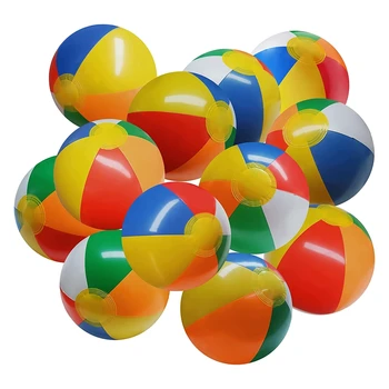 Beach Balls,12 Pack 16 Inch Inflatbable Beach Ball For Kids,Swimming Pool Toys,Pool Party Favors Decorations 1