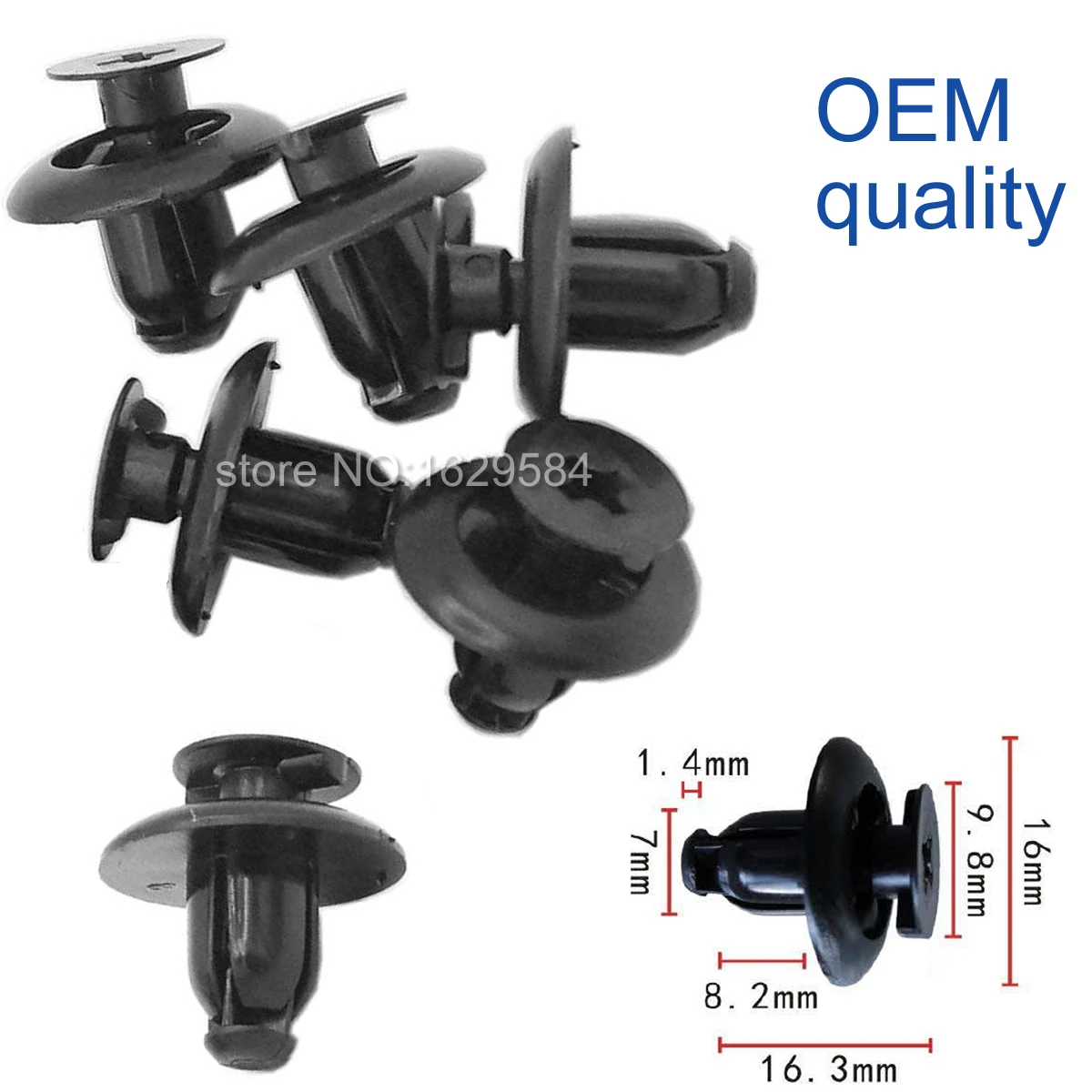 

10/100/500x OEM Nylon OEM Cowl Panel Luggage Retainer Clip for Toyota 90467-07146 9046707146