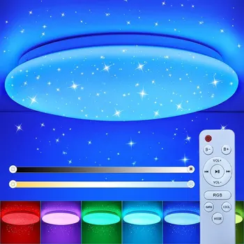 현대 RGB 천장 빛 스마트 원격 제어 220V 디밍 LED 천장 램프 스마트 홈 장식 분위기 침실 거실