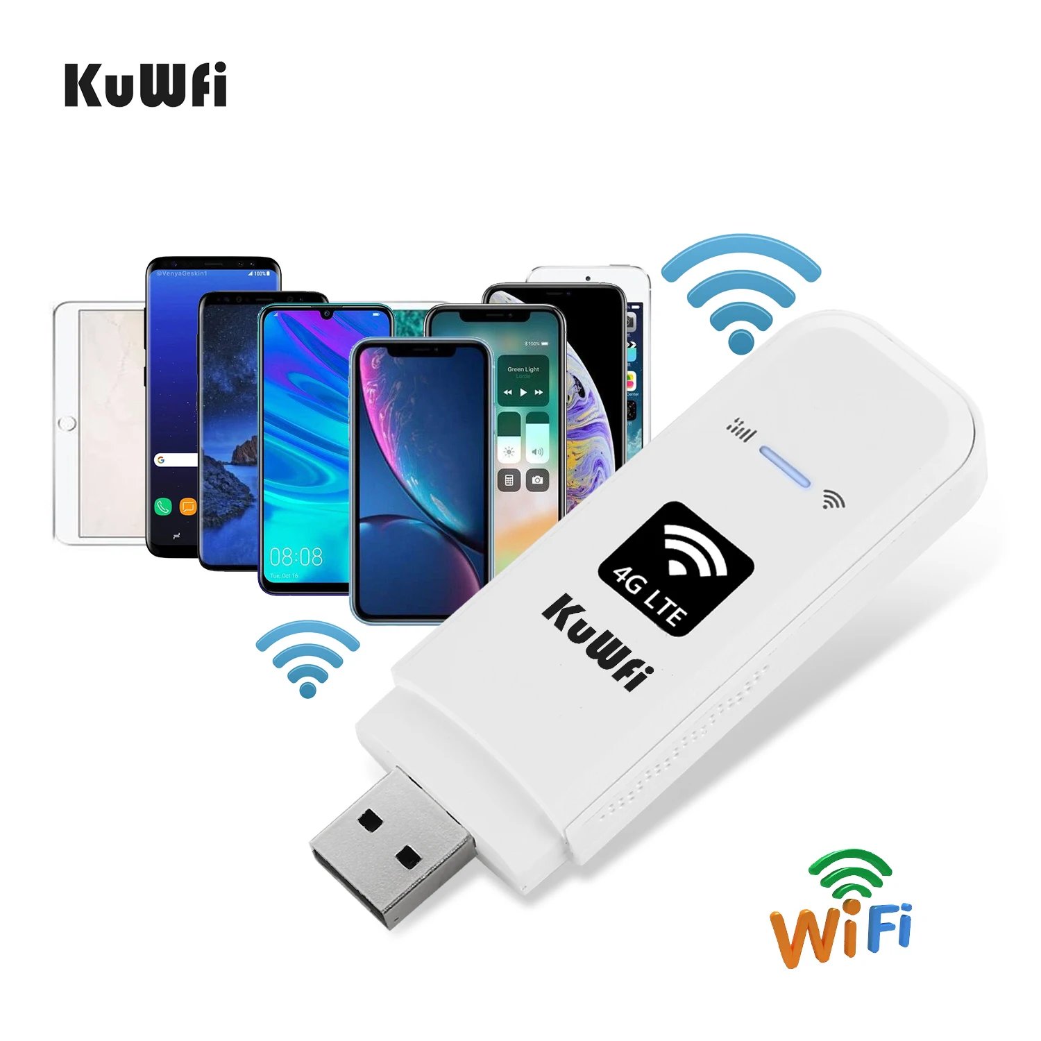 Kuwfi-modem Roteador sem Fio Usb 150mbps 4g Lte Cartão Sim Portátil Móvel Mini Wifi Hotspot Dongle de Bolso para Carro Escritório Casa - Imagem 2