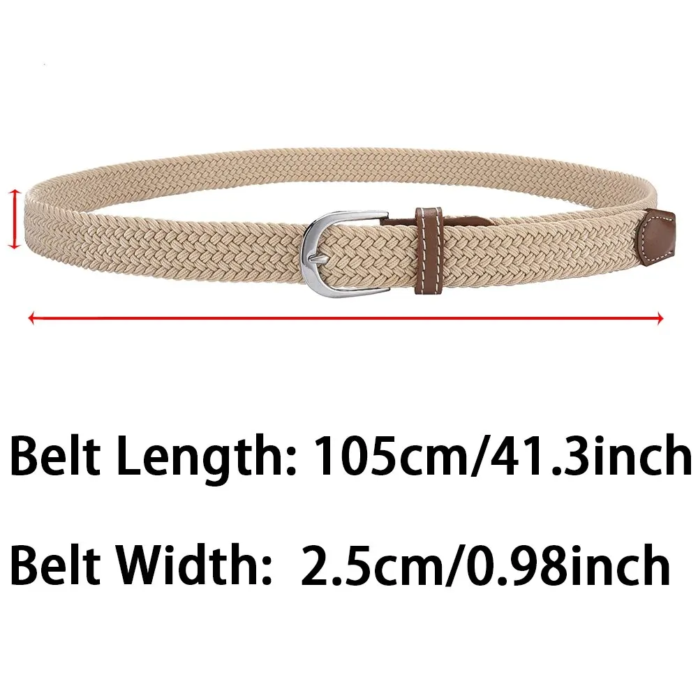 Women's Belt Casual Woven Elastic Belt Outdoor Sports Men's Belt Climbing Work Belt Jeans Suit Pants Men's and Women's Universal