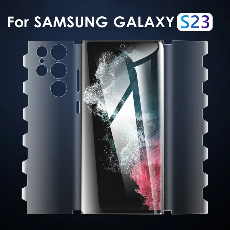 Pellicola Idrogel Per Samsung S23 Plus S22 Pellicola Protettiva Per Schermo Ultra Full Cover Anteriore Posteriore Laterale A Farfalla Per S22 + S23Ult