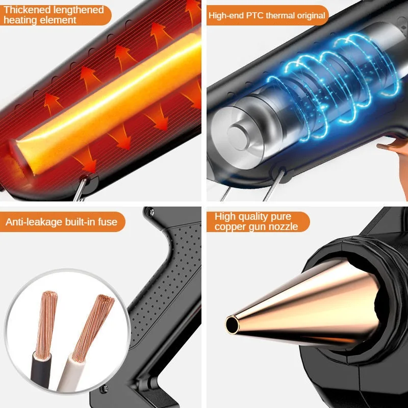 Hot Melt Glue Gun 30/50/160W Mini Household Industrial Guns Heat Temperature Thermo Electric Repair Tool Use 7/11mm Glue Sticks