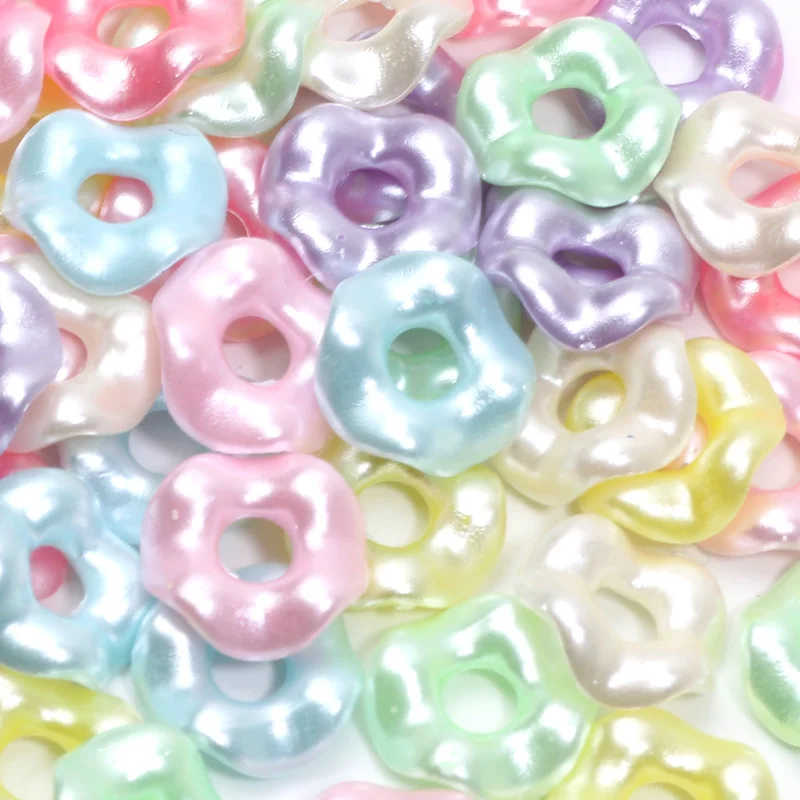 Perles Européennes Rondes En Acrylique De Couleurs Mélangées, Breloques à Grand Trou Pour La Fabrication De Bracelets De Bijoux, Accessoires De Bricolage, 50 Pièces/lot