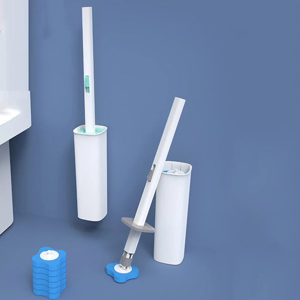 Disposable Toilet Cleaning Brushes Long Handle Nightstool Brush Holder