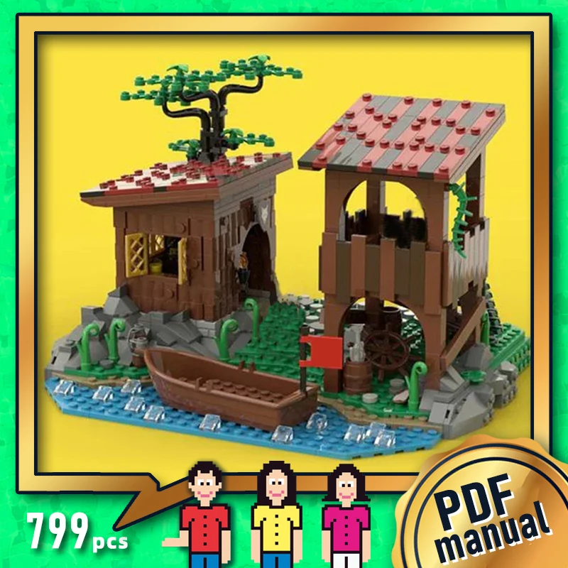 

wooden outpost bricks medieval military castle outpost military wolf fort blocks pirate stronghold bricks pirate house gift moc