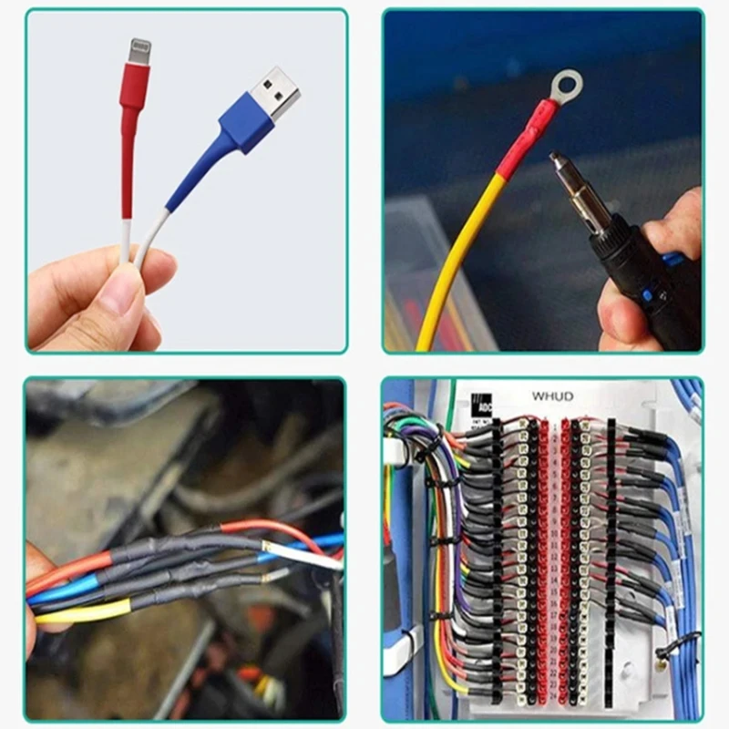 Heat Shrink Tubing Wiring Connector Wire Connectors 530PCS Multi-color Heat Shrink Tubing Combination Thermoresistant Tube Heat Shrink Insulated Electrical Connection Wire Cable