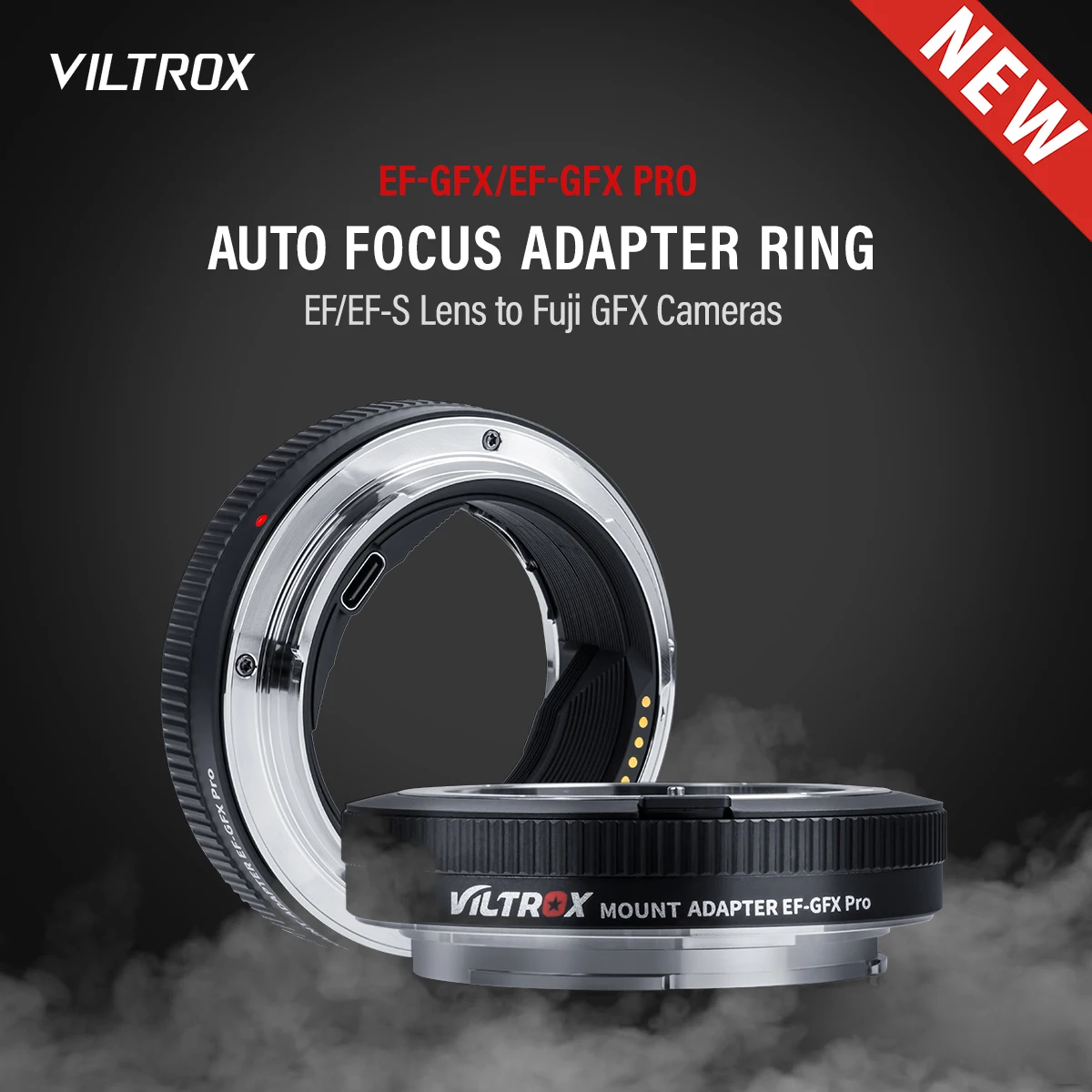 EF-GFX マウントアダプター 電子接点付きAF対応 VILTROX Viltrox EF-GFX Pro EF/EFS Lens Adapter to GFX Camera