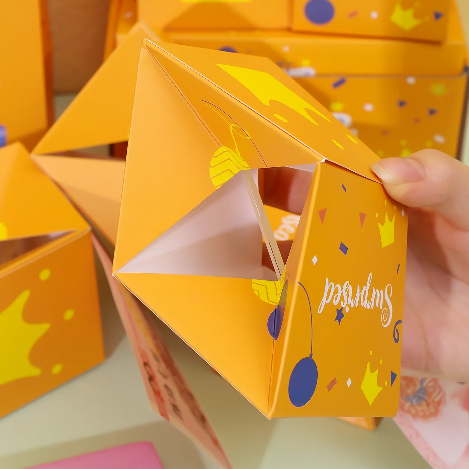 Corrugated Gift Box Set – Includes 6 folding jumping boxes, 1 outer gift box, and 1 gif... - SKU CGB20515 - UGI Packaging