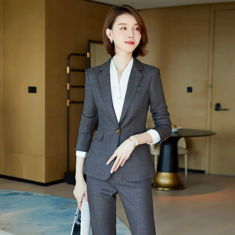 Formal Uniform Designs Pantsuits for Women Business Suits Autumn Winter Professional Blazers Sets OL Styles Ladies Work Wear