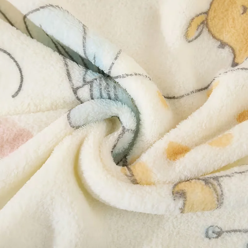 1Pc Baby Blanket, Cute Printed Pattern Baby Blanket, Superfine Fiber Soft and Absorbent, Suitable for Newborn Gifts - 2