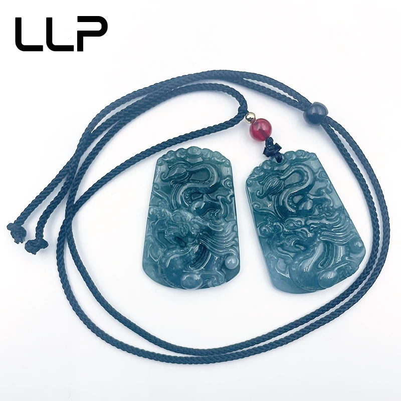 Natural Blue Water Jade Dragon Pendant Fashion High Jewelry Men And Women Luxury Holiday Gifts