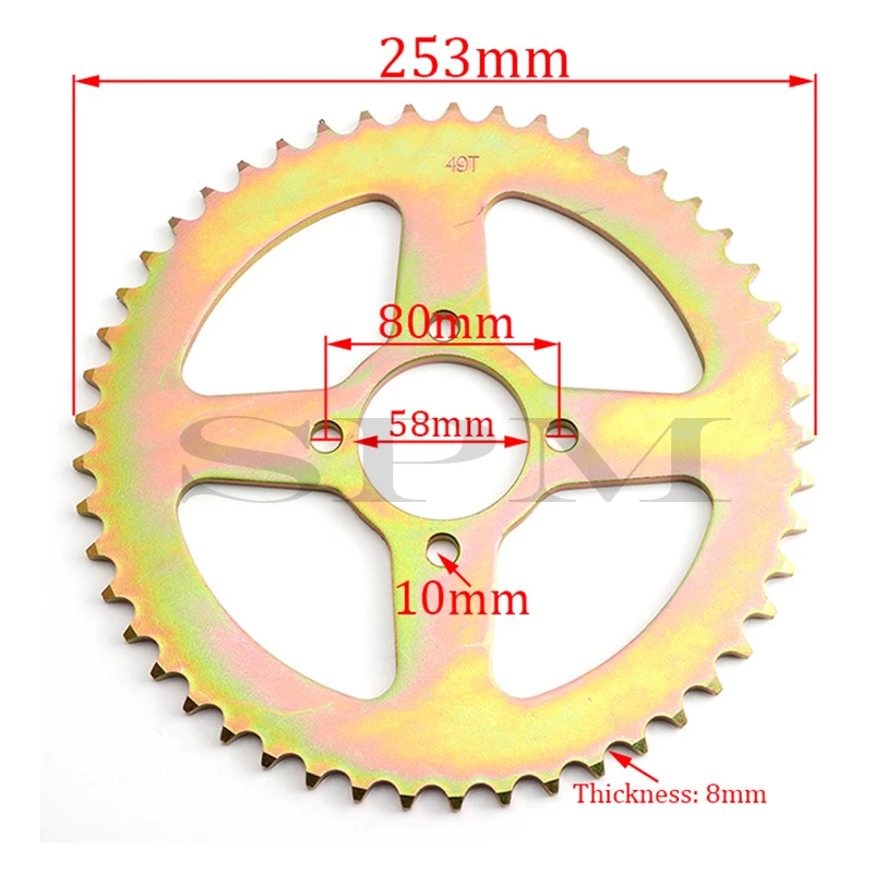 530 Chain Sprockets 49T tooth Rear Back Sprocket Cog 58mm For 150CC