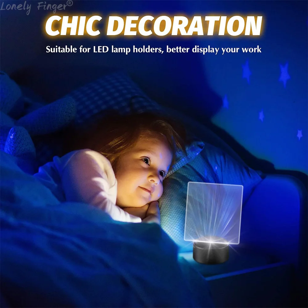 LED 라이트 베이스용 아크릴 투명 빈 캐스트, DIY 디스플레이 프로젝트용 필름이 있는 2mm/0.08 두꺼운 사각형 투명 패널 보드