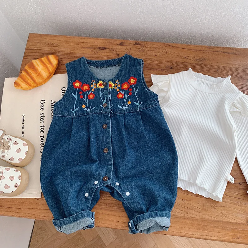 Little Girl Jean Romper Buy Sweet Lime By AS Cotton Denim Playsuit