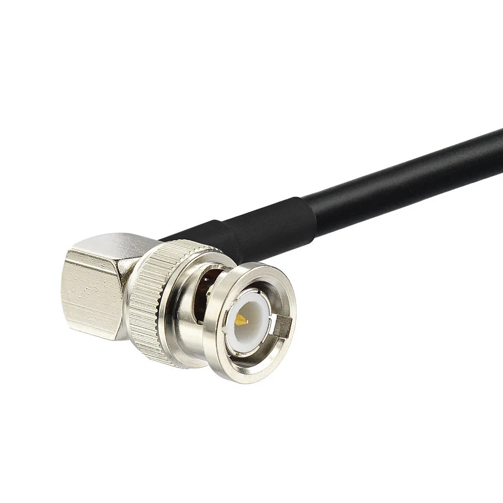 Superbat BNC Bulkhead Female to Male Right Angle Adapter with 50cm RG58 Coaxial Cable Pigtail Jumper 50ohm RF Cable Adapter